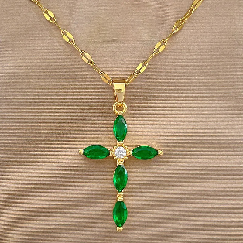 BeautifulHalos Crystal Cross Necklace